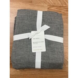 Pottery Barn Belgian Flax Linen Duvet Cover Twin/Twin XL Heathered Charcoal NEW